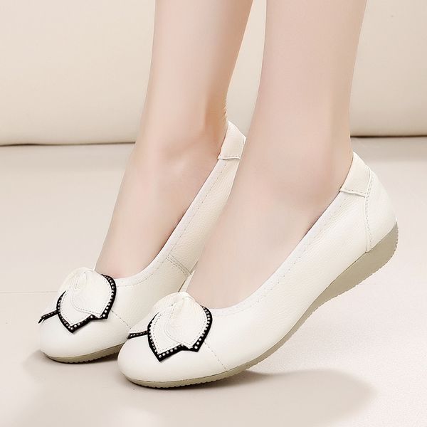 single shoes female autumn new non-slip tendon soft bottom casual korean mother shoes, Black